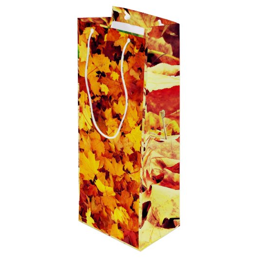 Thanksgiving najaar wijn wijn cadeautas (Achterkant Gekanteld)