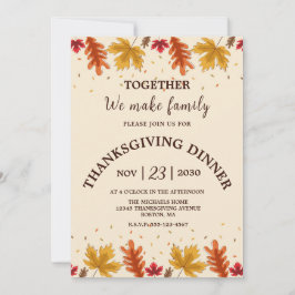 Thanksgiving Najaargang Herfst Vakantie uitnodigin Kaart