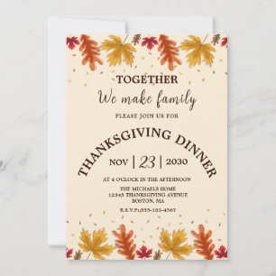 Thanksgiving Najaargang Herfst Vakantie uitnodigin Kaart