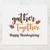 Thanksgiving najaarkleuren verzamelen sparkling wijnetiket (Enkel label)