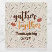 Thanksgiving najaarkleuren verzamelen wijn etiket (Enkel label)
