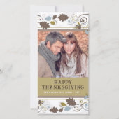 Thanksgiving najaars fall Leaves Brown Swirls Feestdagenkaart (Voorkant)