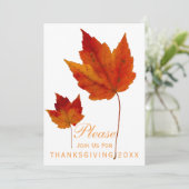 Thanksgiving Najaarsavond Maple Leaves Kaart (Staand voorkant)
