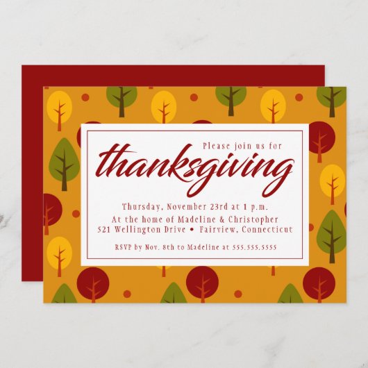 Thanksgiving | Najaarsbomen Kaart (Voorkant / Achterkant)