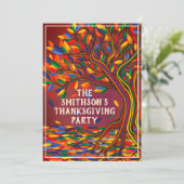 Thanksgiving najaarstructuur familievergadering kaart (Staand voorkant)