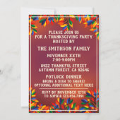 Thanksgiving najaarstructuur familievergadering kaart (Achterkant)