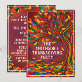 Thanksgiving najaarstructuur familievergadering kaart (Voorkant / Achterkant)