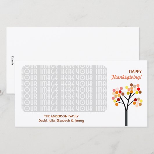 Thanksgiving najaarstructuur feestdagenkaart (Voorkant / Achterkant)