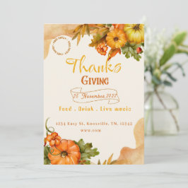 Thanksgiving najaarsuitnodiging kaart