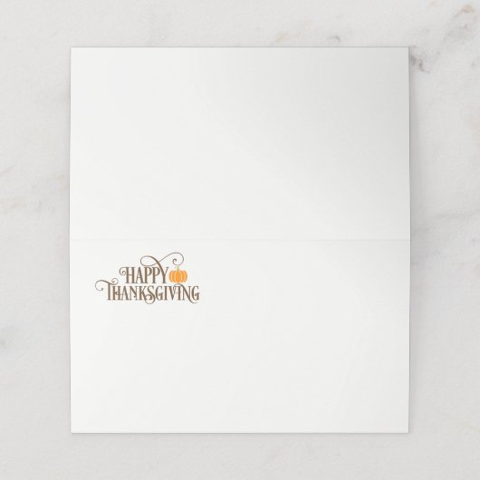 Thanksgiving Name Place Card Plaatskaartje (Buitenkant ongevouwen)