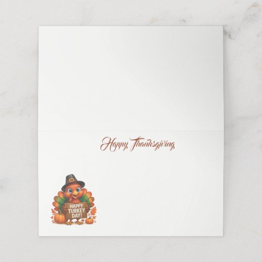 Thanksgiving Name Place Card Plaatskaartje (Buitenkant ongevouwen)