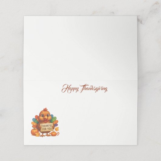 Thanksgiving Name Place Card Plaatskaartje (Buitenkant ongevouwen)
