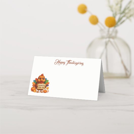 Thanksgiving Name Place Card Plaatskaartje (Voorkant)