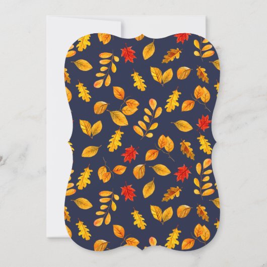 Thanksgiving Navy Autumn Leaves krans Kaart (Achterkant)