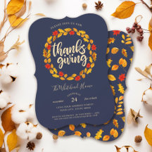 Thanksgiving Navy Autumn Leaves krans