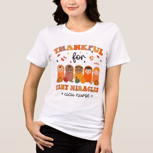 Thanksgiving NICU-verpleegkundige dankbaar voor kl Tri-Blend Shirt (Voorkant)