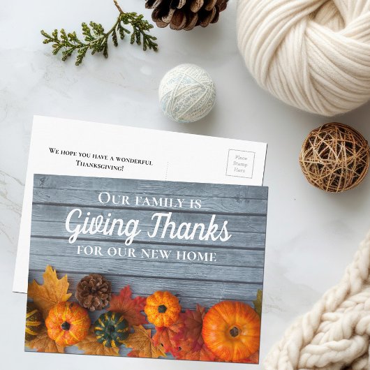 Thanksgiving Nieuw Huis Adres Verhuisbericht Briefkaart