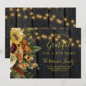 Thanksgiving nieuw huis voor feestdagen die bewege aankondiging (Voorkant / Achterkant)