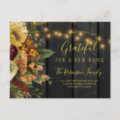 Thanksgiving nieuw huis voor feestdagen die bewege aankondigingskaart (Voorkant)