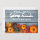 Thanksgiving Nieuw Thuisadres Pompoen Verhuizen Aankondiging (Voorkant)