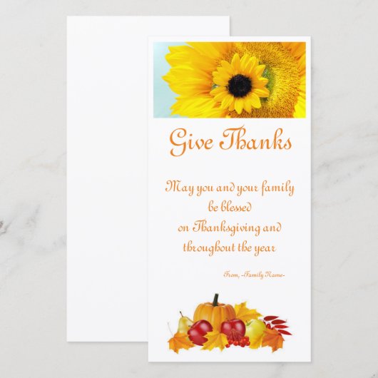 Thanksgiving nieuwe wenskaart oranje herfst najaar bedankkaart (Voorkant / Achterkant)