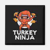 Thanksgiving Ninja Turkije Grappige Herfst Boys Ki Magneet (Voorkant)