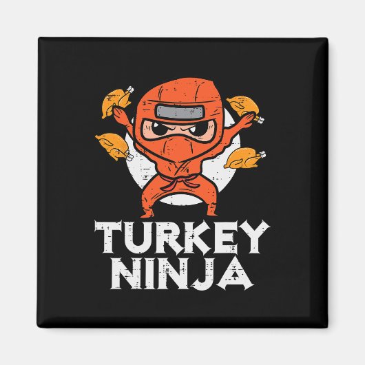 Thanksgiving Ninja Turkije Grappige Herfst Boys Ki Magneet (Voorkant)
