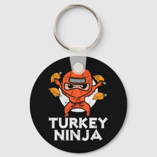 Thanksgiving Ninja Turkije Grappige Herfst Boys Ki Sleutelhanger