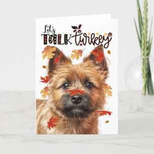 Thanksgiving Norwich Terrier Dog Laten we Turkije  Feestdagen Kaart
