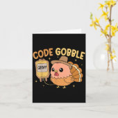 Thanksgiving Nurse Code Gobble Funny Rn Cna Medica Kaart (Gele Bloem)