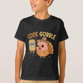Thanksgiving Nurse Code Gobble Funny Rn Cna Medica T-shirt (Voorkant)