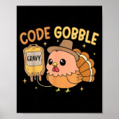Thanksgiving Nurse Code Gobble Funny Turkey Rn Cna Poster (Voorkant)