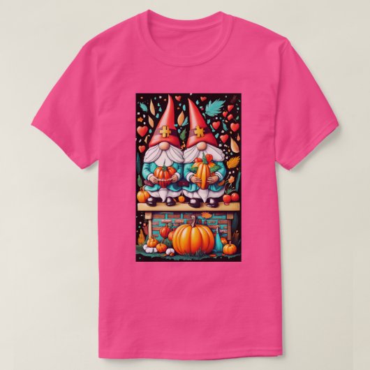 Thanksgiving Nurse Gnomen Herfst Scrub Top Autumn  (Design voorkant)