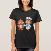 Thanksgiving Nurse Heartbeat Turkije Herfst Scrub  T-shirt (Voorkant)