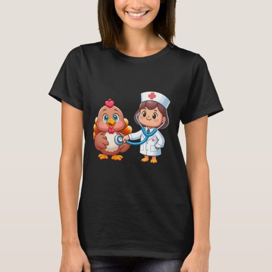 Thanksgiving Nurse Heartbeat Turkije Herfst Scrub  T-shirt (Voorkant)