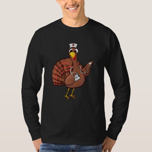 Thanksgiving Nurse Turkey  Cool  Feast Day T-shirt (Voorkant)