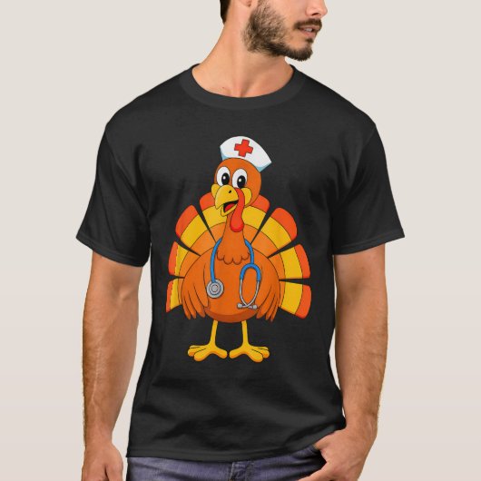 Thanksgiving Nurse Turkey Nurses Scrub Top Nursing (Voorkant)