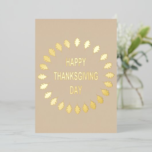 Thanksgiving Oak biedt aangepaste partij Folie Uitnodiging (Staand Voorkant)