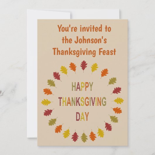 Thanksgiving Oak biedt aangepaste partij Kaart (Voorkant)