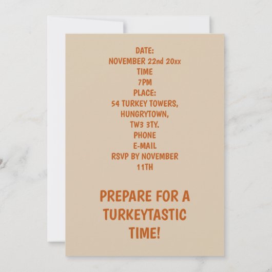 Thanksgiving Oak biedt aangepaste partij Kaart (Achterkant)