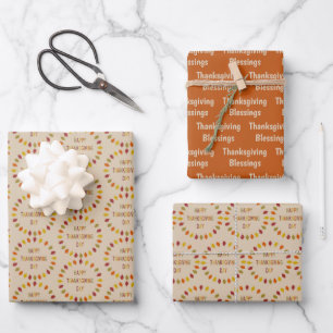 Thanksgiving Oak laat aangepaste berichten achter Inpakpapier Vel