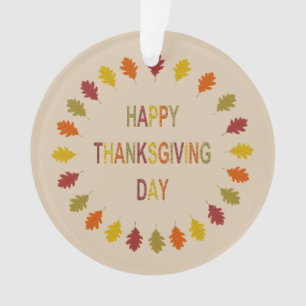 Thanksgiving Oak laat aangepaste familienaam achte Ornament