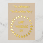 Thanksgiving Oak laat aangepaste feesten uitnodige Folie Uitnodiging (Voorkant)