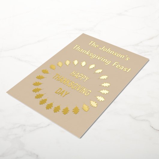 Thanksgiving Oak laat aangepaste feesten uitnodige Folie Uitnodiging (Gedraaid)