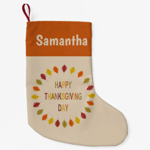 Thanksgiving Oak laat aangepaste naam stoppen Kleine Kerstsok