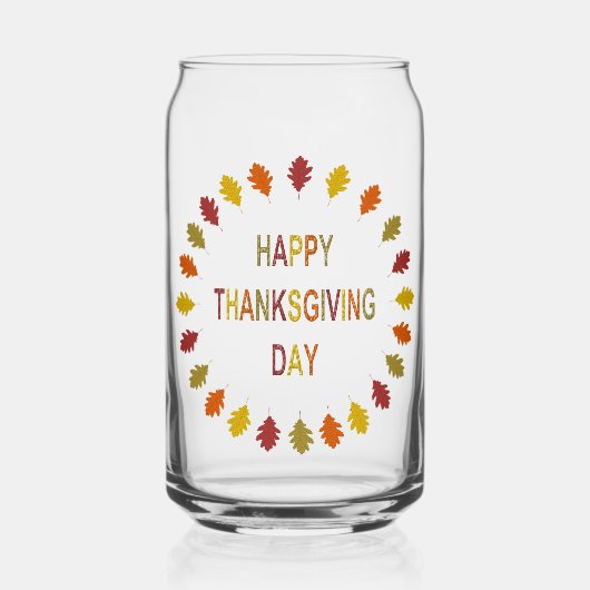 Thanksgiving Oak Leaves Blikvorm Glas (Voorkant)