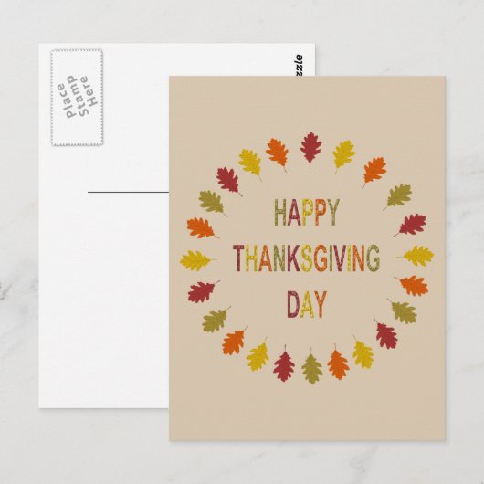 Thanksgiving Oak Leaves Briefkaart (Voorkant / Achterkant)