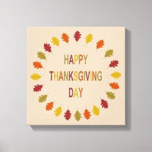 Thanksgiving Oak Leaves Canvas Afdruk