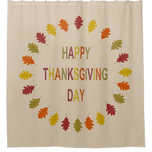 Thanksgiving Oak Leaves Douchegordijn (Voorkant)