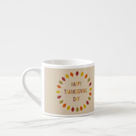 Thanksgiving Oak Leaves Espresso Kop (Links)